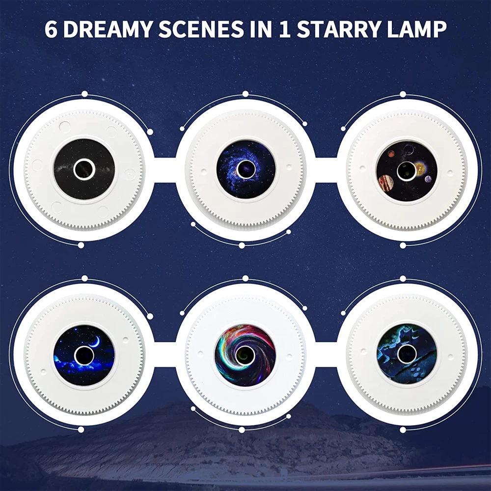 Galaxy Night Light Projector Star Projection Lamp with Nebula Moon Planets Aurora 360° Rotating Focusable for Kids Bedroom Gifts