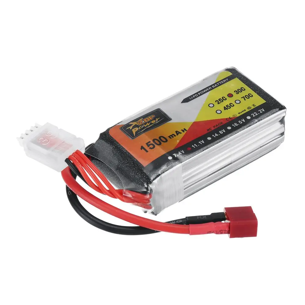 ZOP Power 11.1V 1500mAh 30C 3S Lipo แบตเตอรี่ T ปลั๊กสำหรับ mobil RC