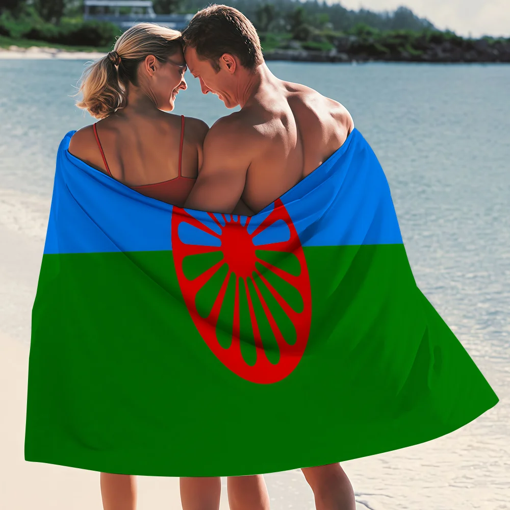 Gypsy Flag Logo Towel Quick Drying Beach Towels Are Suitable For Swimming Pools Camping Yoga And The Gym