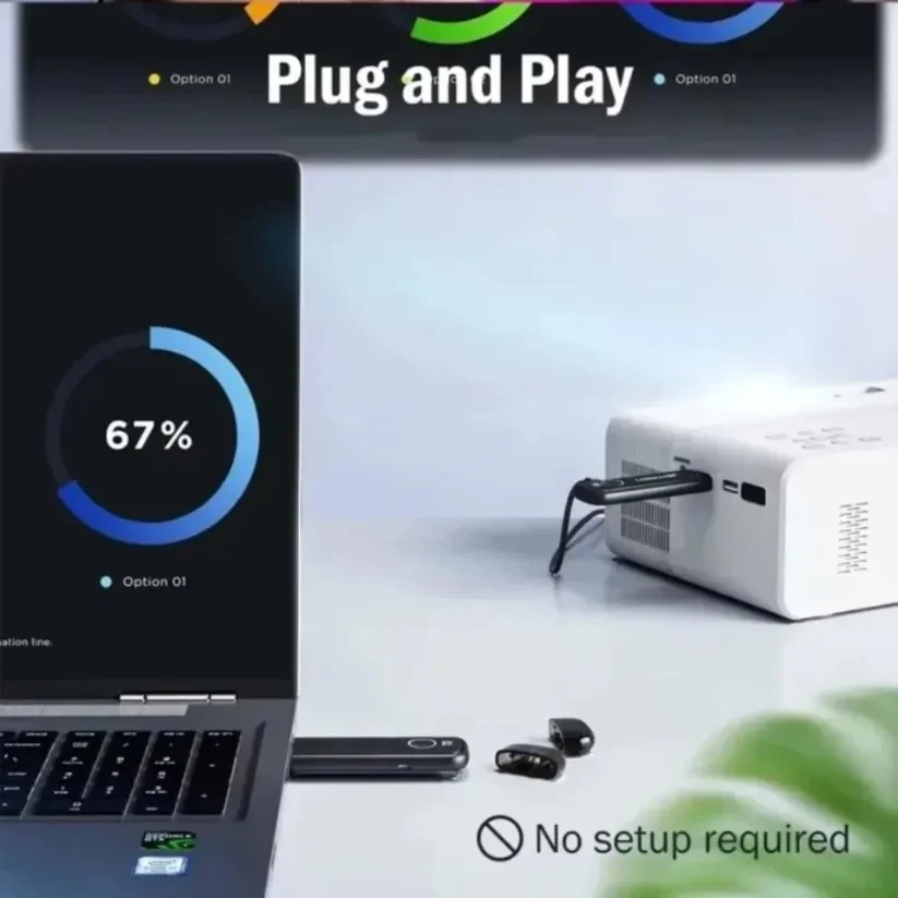 Wireless HDMI-compatible Transmitter & Receiver Set, 5G WiFi Stable Signal 1080P 50M Screen Mirroring for PC, Camera to Display