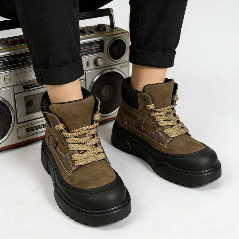 

Новые мужские классические ретро-ботинки: модные, водонепроницаемые, нескользящие, средней высоты, в британском стиле, с широким носком, универсальные для активного отдыха, размеры 39-44