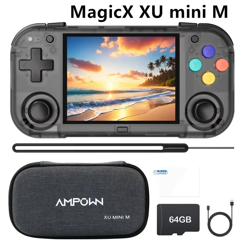 Anbernic Magicx Xu Mini M جهاز ألعاب صغير محمول لوحدة التحكم الترفيهية مفتوحة المصدر Psp مشغل ألعاب عالي الوضوح