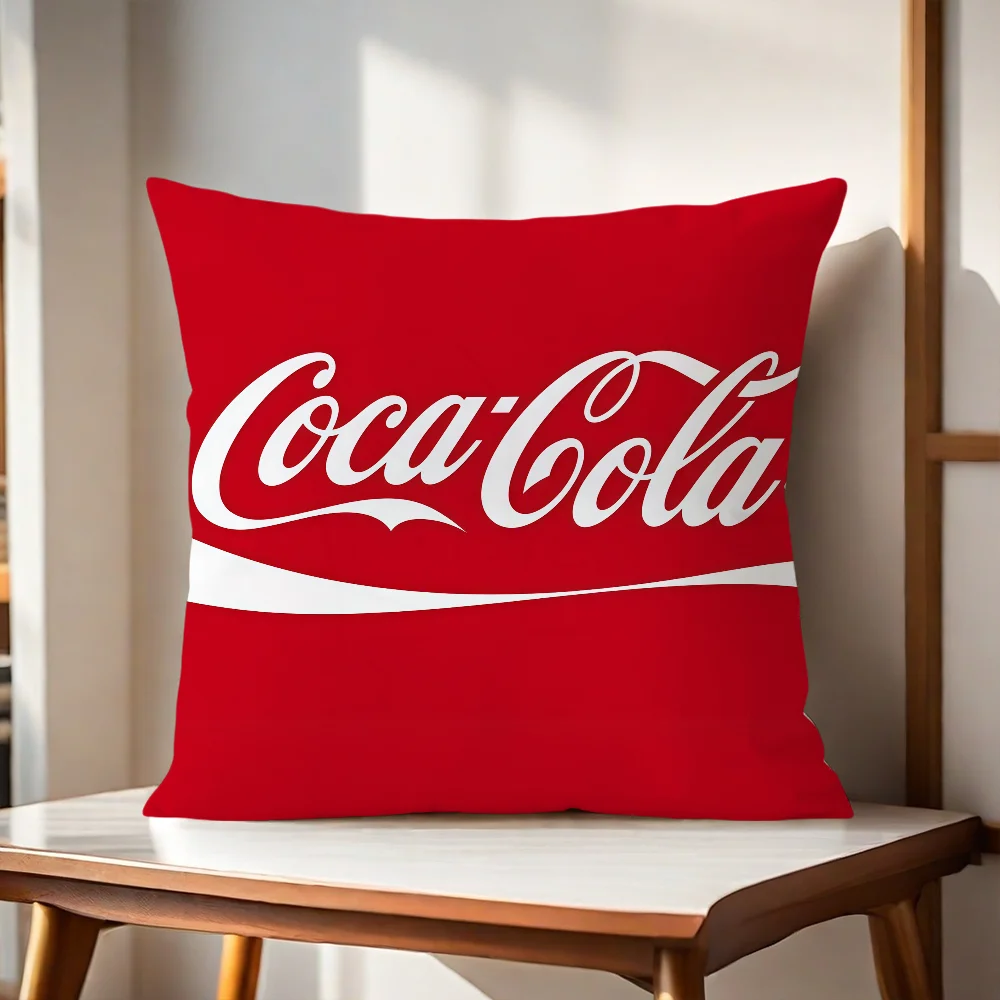 Fashion Print C-Coca C-Cola cushion cover For Pillow Printing Sofa Decoration Home Car Room Coffee Shop Office Nordic Simplicity