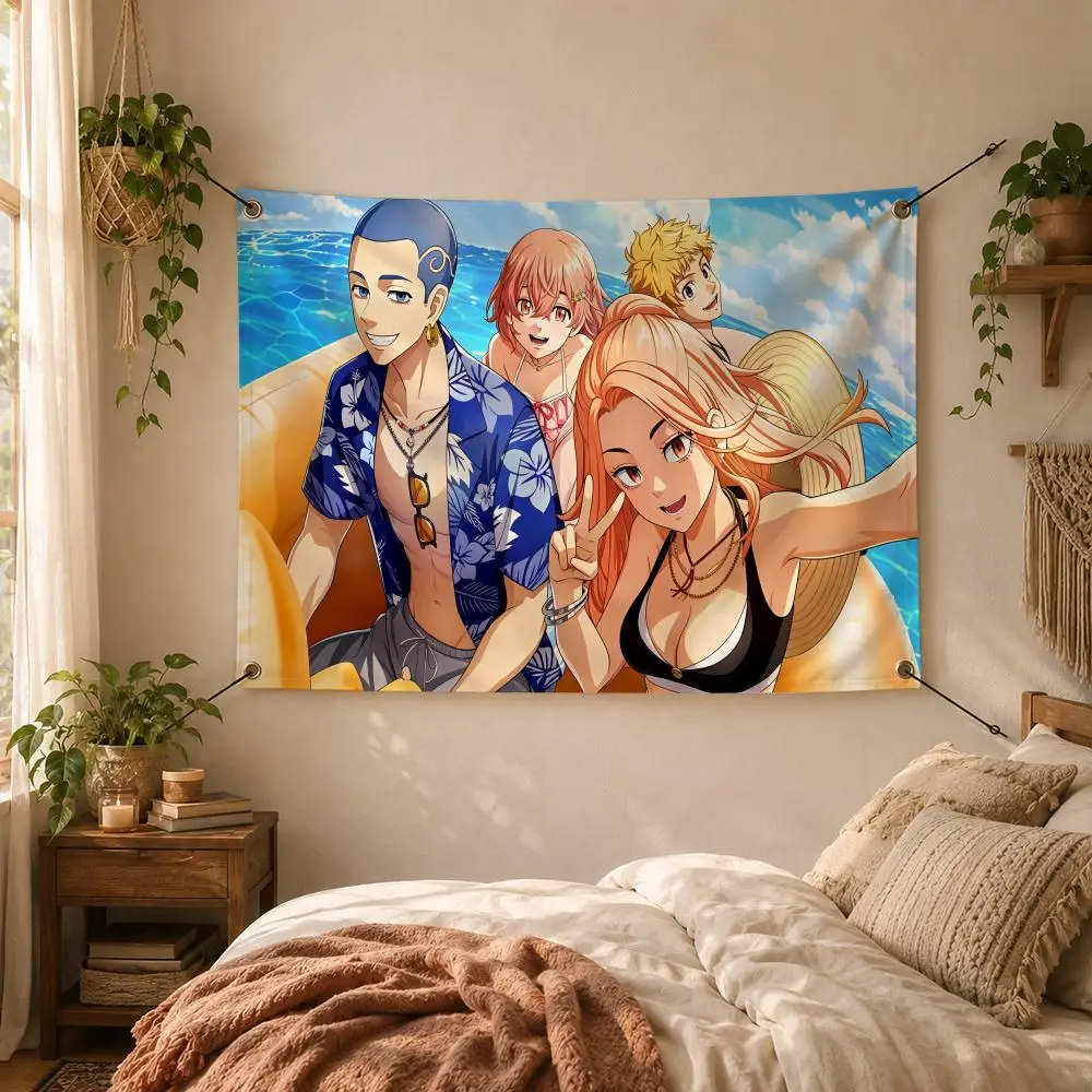 Anime Action T-Tokyo Revengers Flags Decorative Flag Banner for Outdoor Garden Yard Camping Party Home Wall Hanging Decor