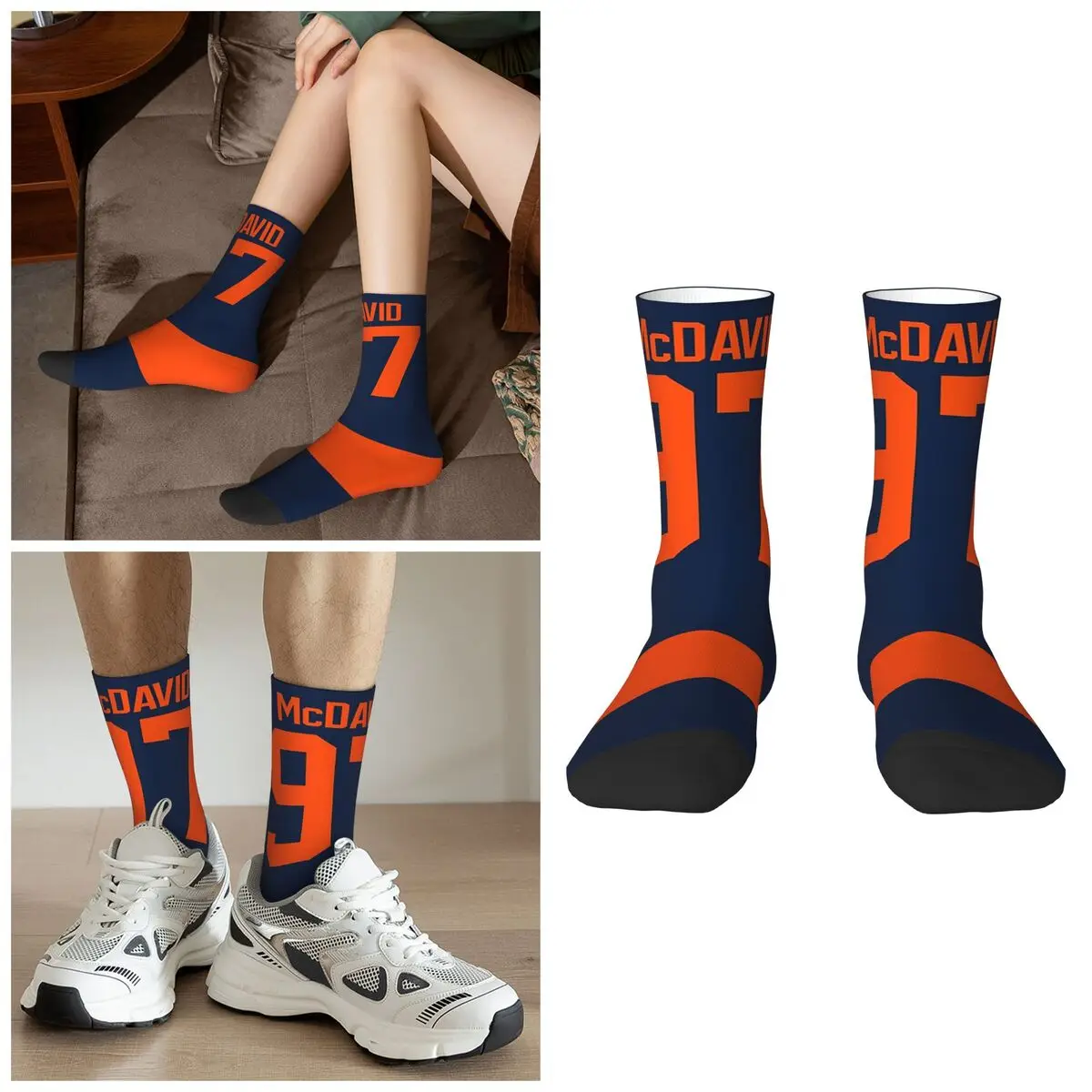 

Edmonton Oilers Connor McDavid Alternate Jersey Back Phone Case Socks Harajuku Super Soft Stockings All Season Long Socks