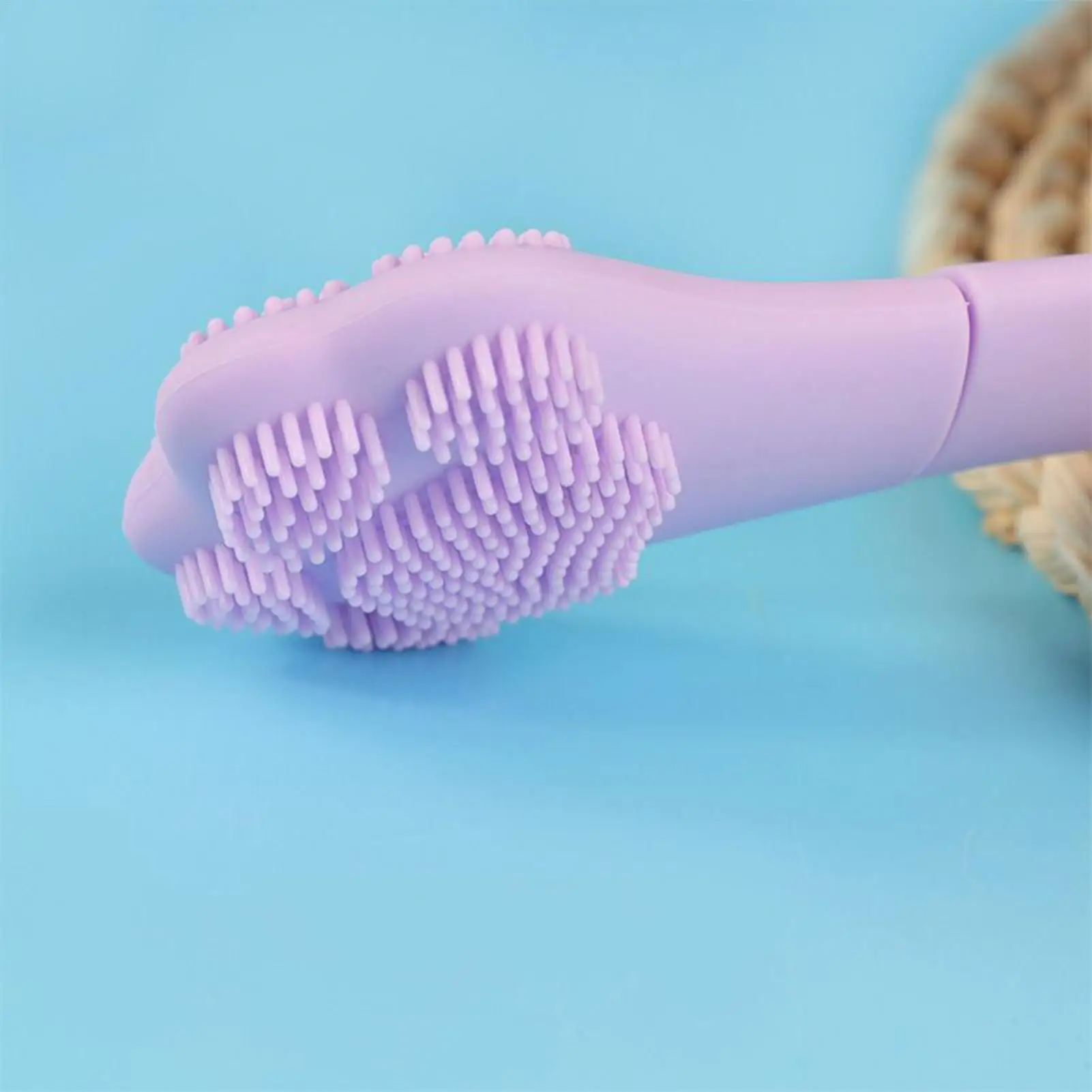 シリコン製猫の爪型ニキビ・黒ずみ除去ブラシ 洗顔ブラシ 鼻用スクレーパーツール 両端クレンジングスクラバー