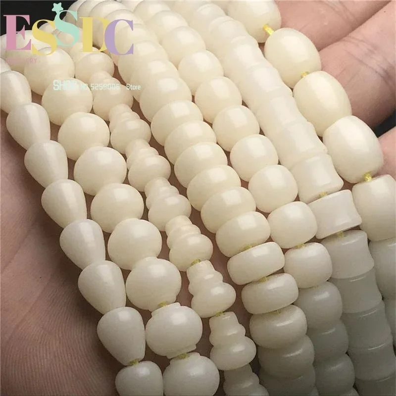 Natural White Buddhist 108 Mala Necklace/Bracelet Bamboo Lantern Gourd Rice  Pills Bodhi Roots Beads Wholesale
