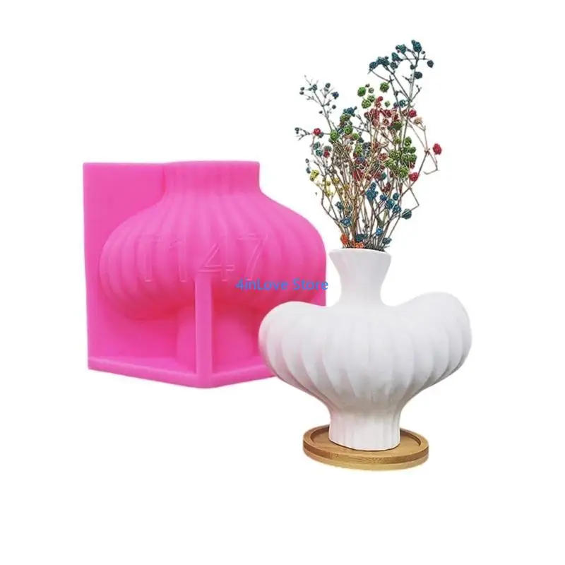 T4MD Sculpture Molds Desk Ornament Molds Vase Molds Planter Molds Striped Planter Mold Suitable for Home Decorations
