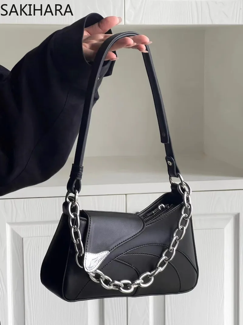 Temperament Torby Crossbody dla kobiet Łańcuchy Projektant Moda Wszystkie Dopasowane Torebki PU Skóra Jednolity Kolor Bolsas Para Mujeres