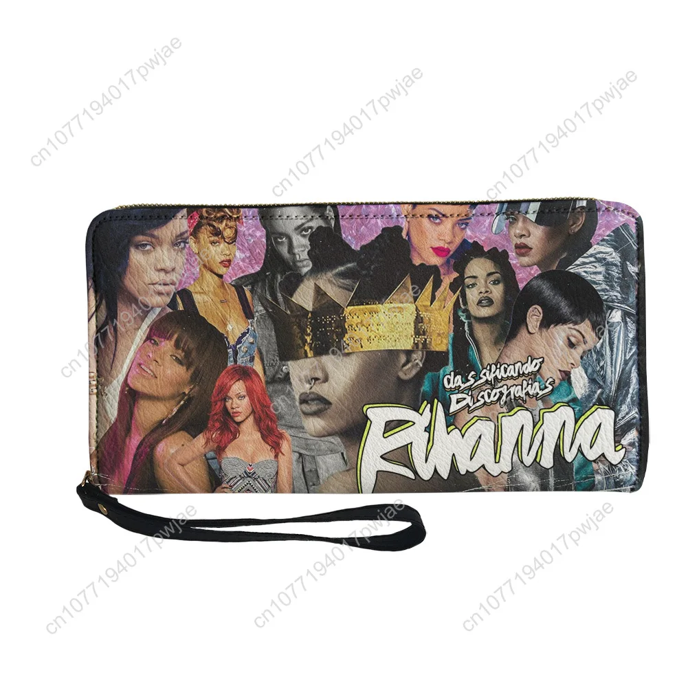 R-Rihanna Hip-hop Rapper Custom Wallet Purse Sprunki Mens Womens Zipper Long Wallets Double Print  Portable Wallet Gift Bag