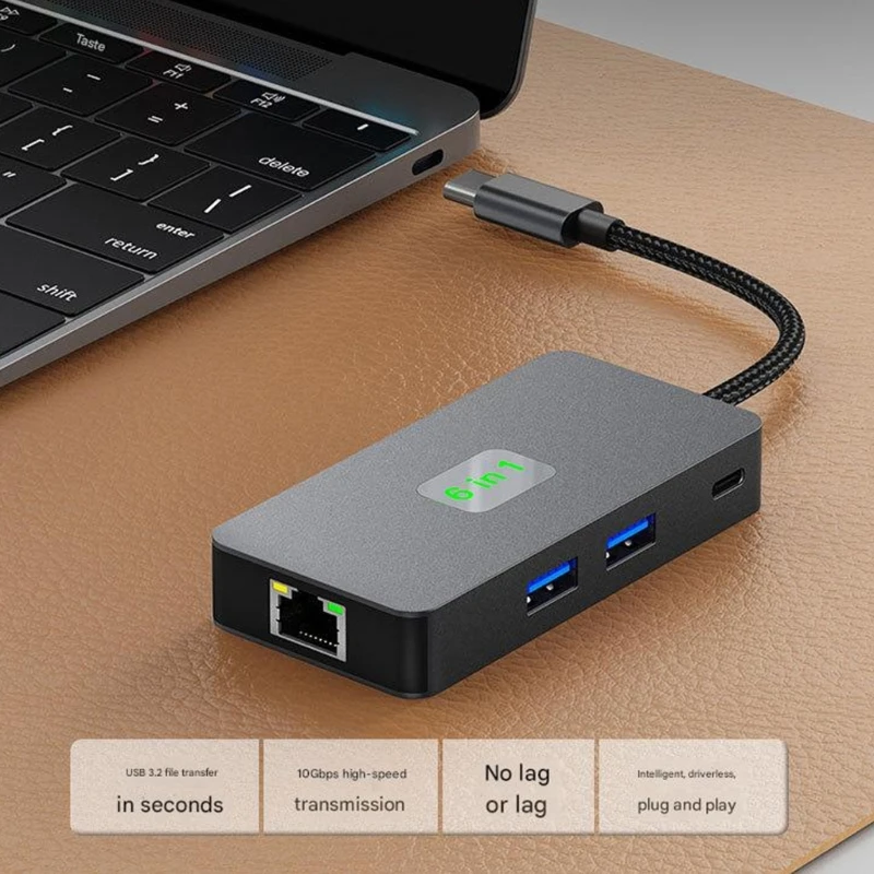 

P5EA Fast Speed 11 in 1 USB C to HDTV VGA Hubs With Ethernet Port Card Slots USB3.0 Port Power Delivery Charging and 3.5mm Sound