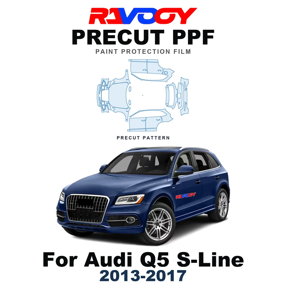 Precut PPF For Audi Q5 S-Line 2013-2017 8.5mil TPU Paint Protection Film Hood Bonnet Bumper Headlight Self-Healing Clear Kit