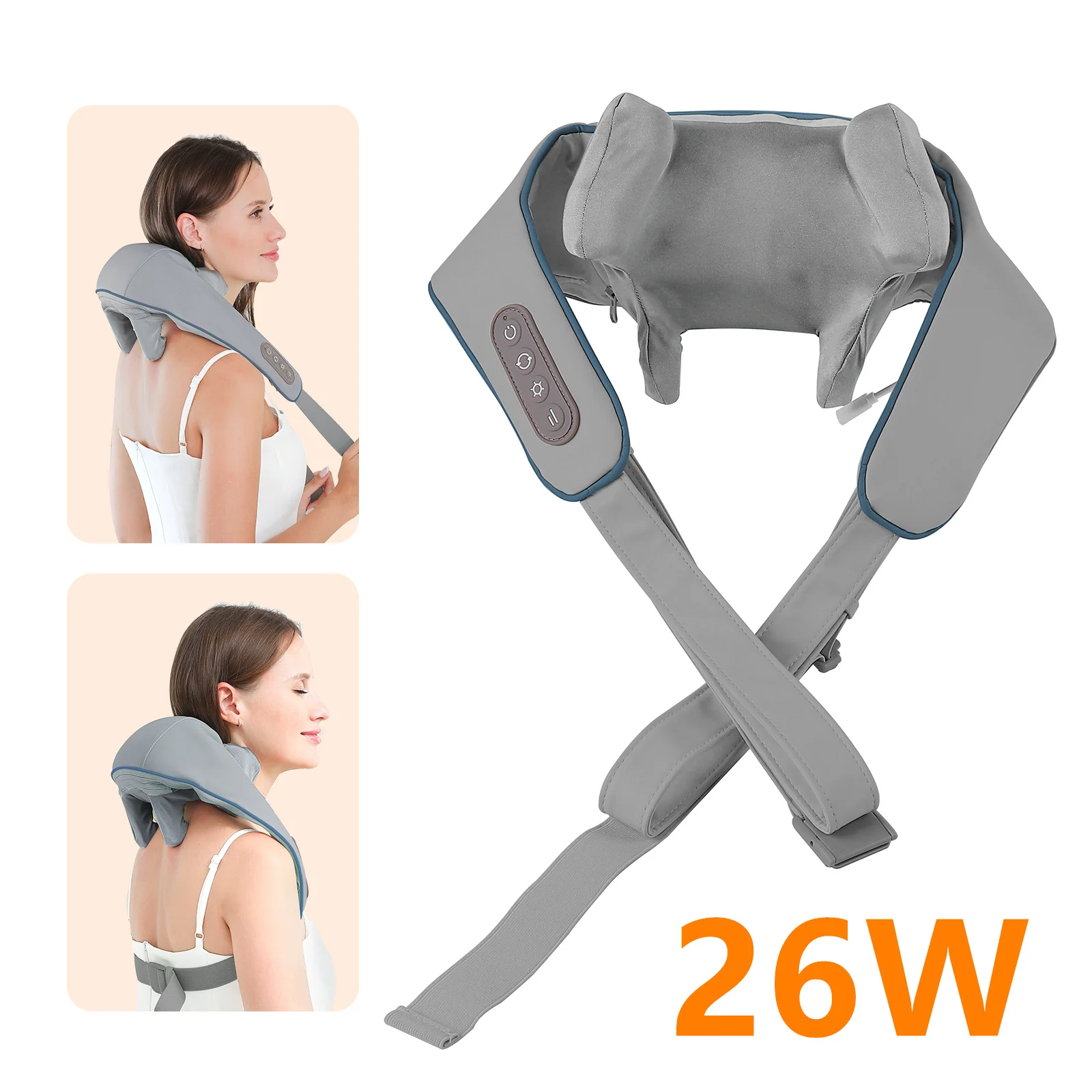 Foreverlily 26W Nek- en Schoudermassager Draadloze Schouder- en Rugkneden Massage Sjaal Trapezium Hals Cervicale masajeador