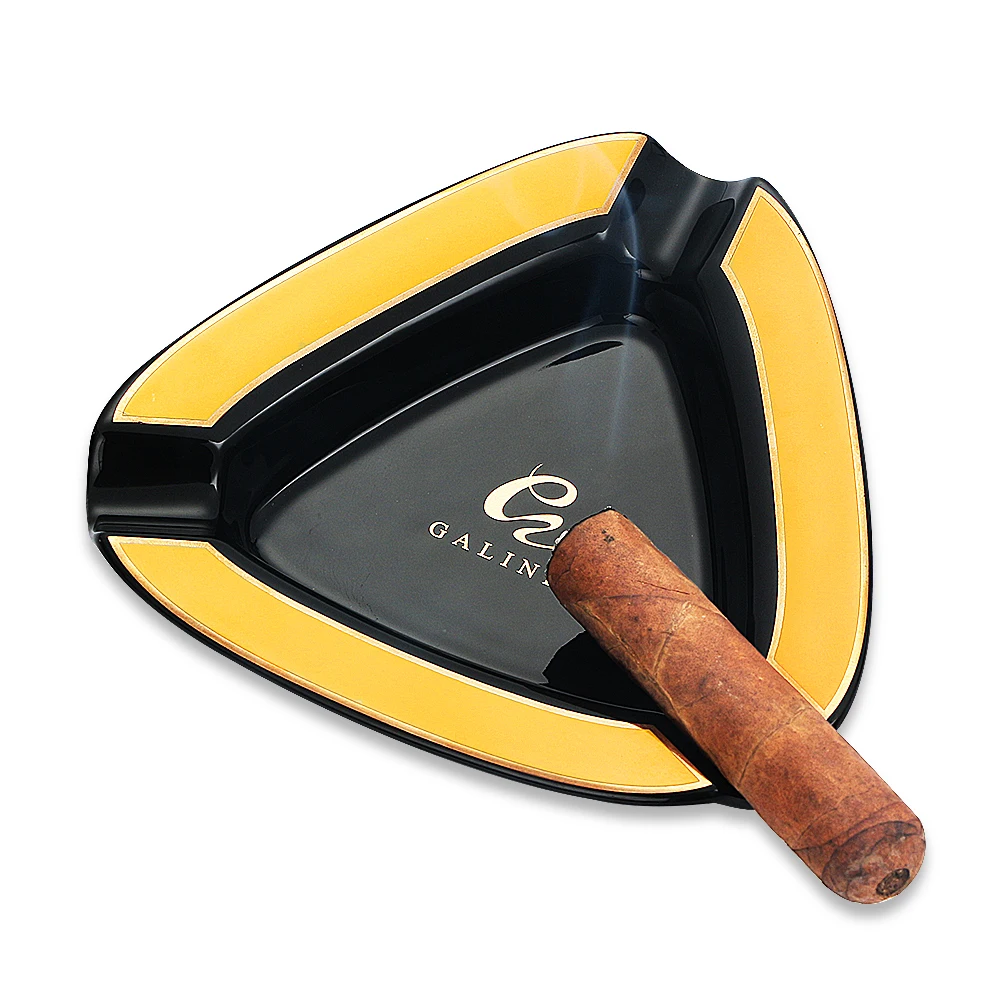 

Ceramic Ashtray Cigar Holder Portable 3 Slot Home Cigar Asthrays Smoking Accessories With Gift Box