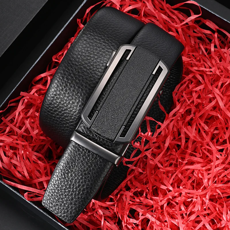 

New men's belt automatic buckle business high-end pure cowhide casual young people simple pants belt