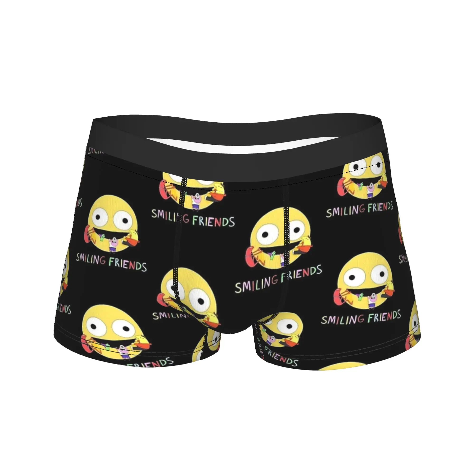 

Smiling Friends Funny Cartoon Underwear Males Boxer Brief Novelty Trunk Trenky Custom DIY Plus Size Underpants