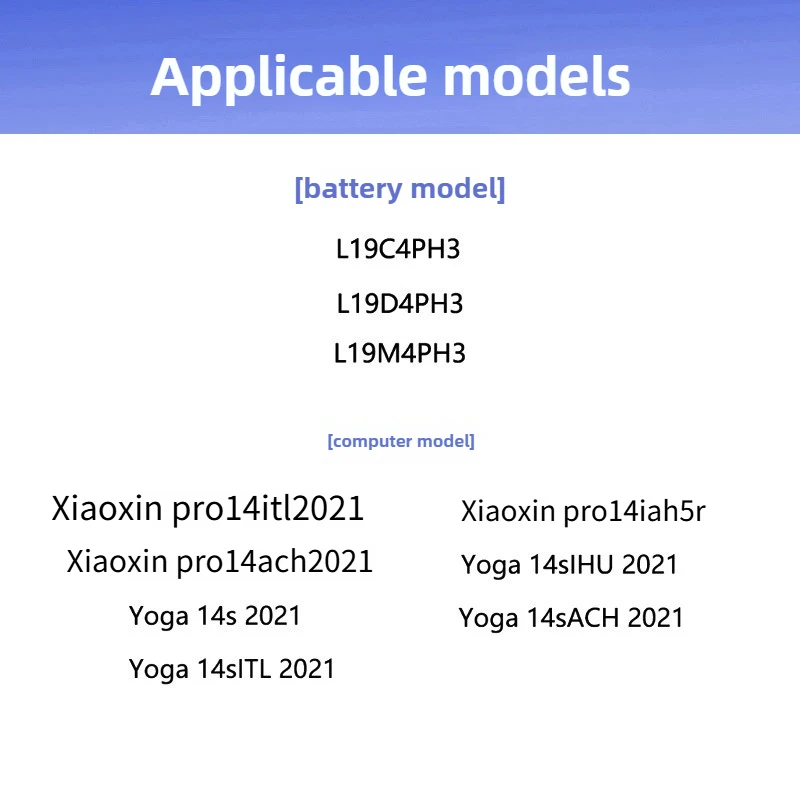 L19M4PH3 L19D4PH3 new Lenovo notebook battery, suitable for Lenovo Xiaoxin pro 14ITL/ACH/IHU 2021 Yoga 14sIHU new genuine