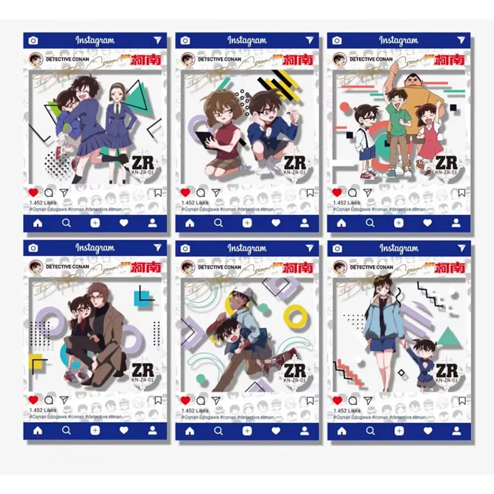 Detective conan coleção cartões anime ip cena clássica cartões de ilustração colorida requintado criativo periférico presentes para fãs