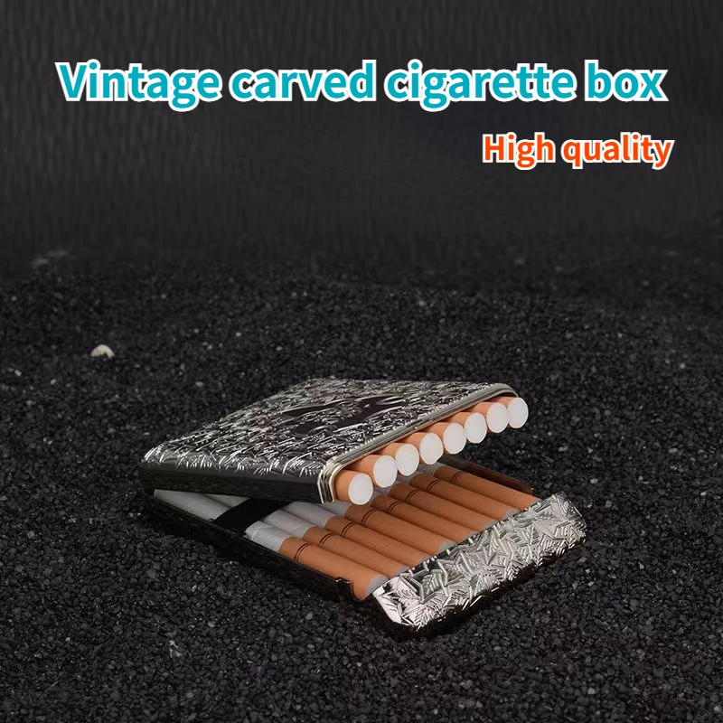 Personalized metal triple opening cigarette box Retro style High end Cigarette storage bag Exquisite High quality Cigarette Tool