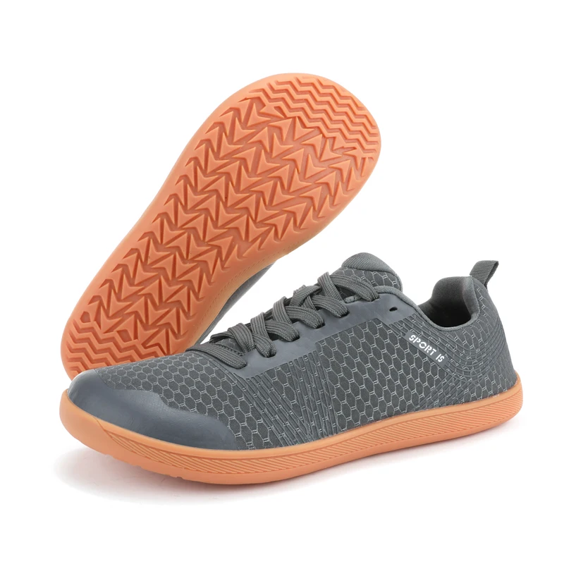 Zapatos minimalistas para hombre, zapatillas informales descalzas con punta ancha, zapatillas de deporte de moda transpirables de malla para mujer, zapatos ligeros para caminar