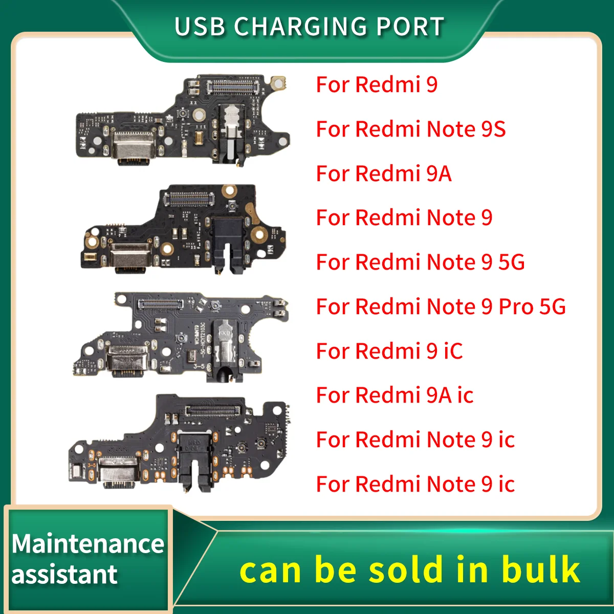 USB charging port board flex For Redmi 9 Note 9 Pro With Microphone Mic Charger Connector Flex Cable
