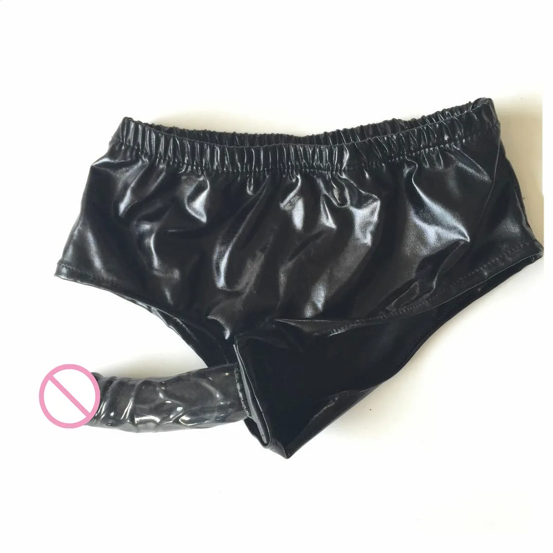 Patent/PU Leather Chastity Panties with Anal Vagina Plug Pants Vibrator Dildo Strap On Bondage Harness Belt Thong G Spot Sex Toy