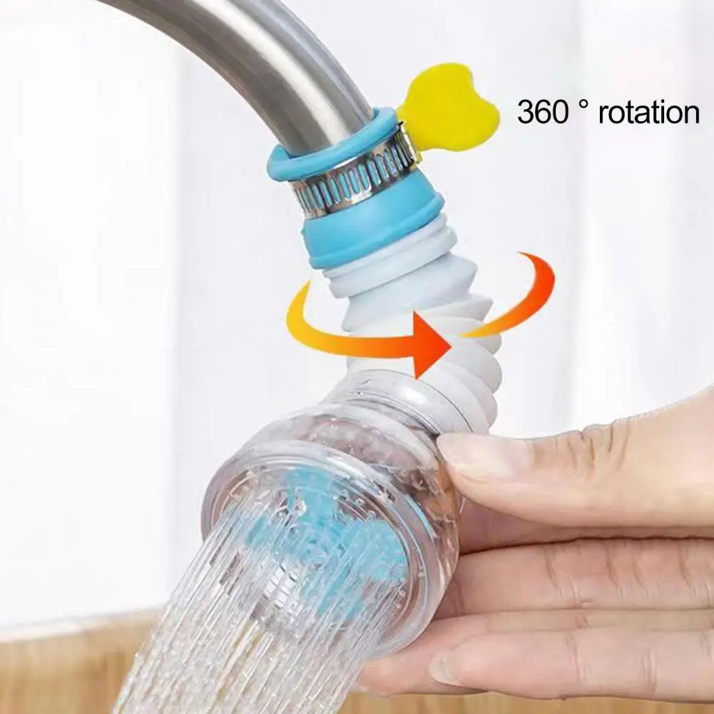 360 Adjustable Flexible Kitchen Faucet Tap Extender Splash-Proof Water Filter Outlet Head Water Saving Sprayer Filter Diffuser