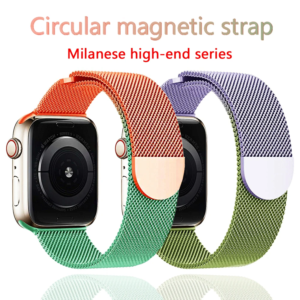 Milanese magnetic ring strap for Apple Watch Ultra Band, suitable for iwatch SE series 8 7 6 5 4, 45mm 44mm 42mm 41mm 40mm