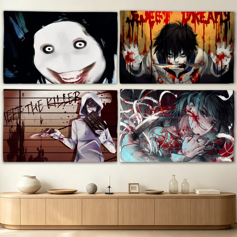 Horror Jeff the Killer flag Advertising Banner for Camping Decoration Outdoor & Garage Wall Hanging Decorations