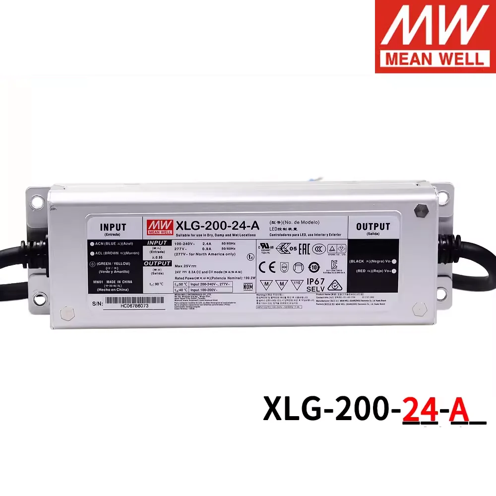 MEAN WELL power XLG-200 XLG-200-12-A XLG-200-24-A XLG-200-H-A XLG-200-L-A XLG-200-H-AB XLG-200-L-AB MEAN WELL XLG 200 200W