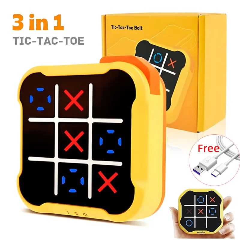Juego electrónico de TIC-TAC-TOE, consolas de videojuegos de ajedrez con perno, rompecabezas para niños, juguetes portátiles para juegos de mesa, regalos para niños