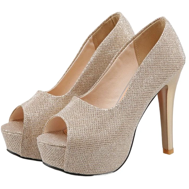 High Heels Sandals Women Plus Big Size 34-48 New Elegant Peep Toe Pink Pumps Party Wedding Shoes Bride Platform Sandals T8745