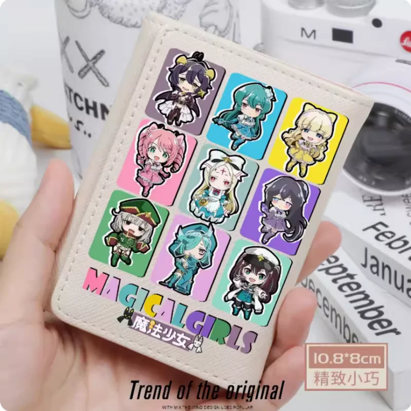 Anime Jorrando sobre Carteira de Meninas Mágicas, Bolsa Dobra Feminina, Multi Cartão, Grande Capacidade, Moda, Presente