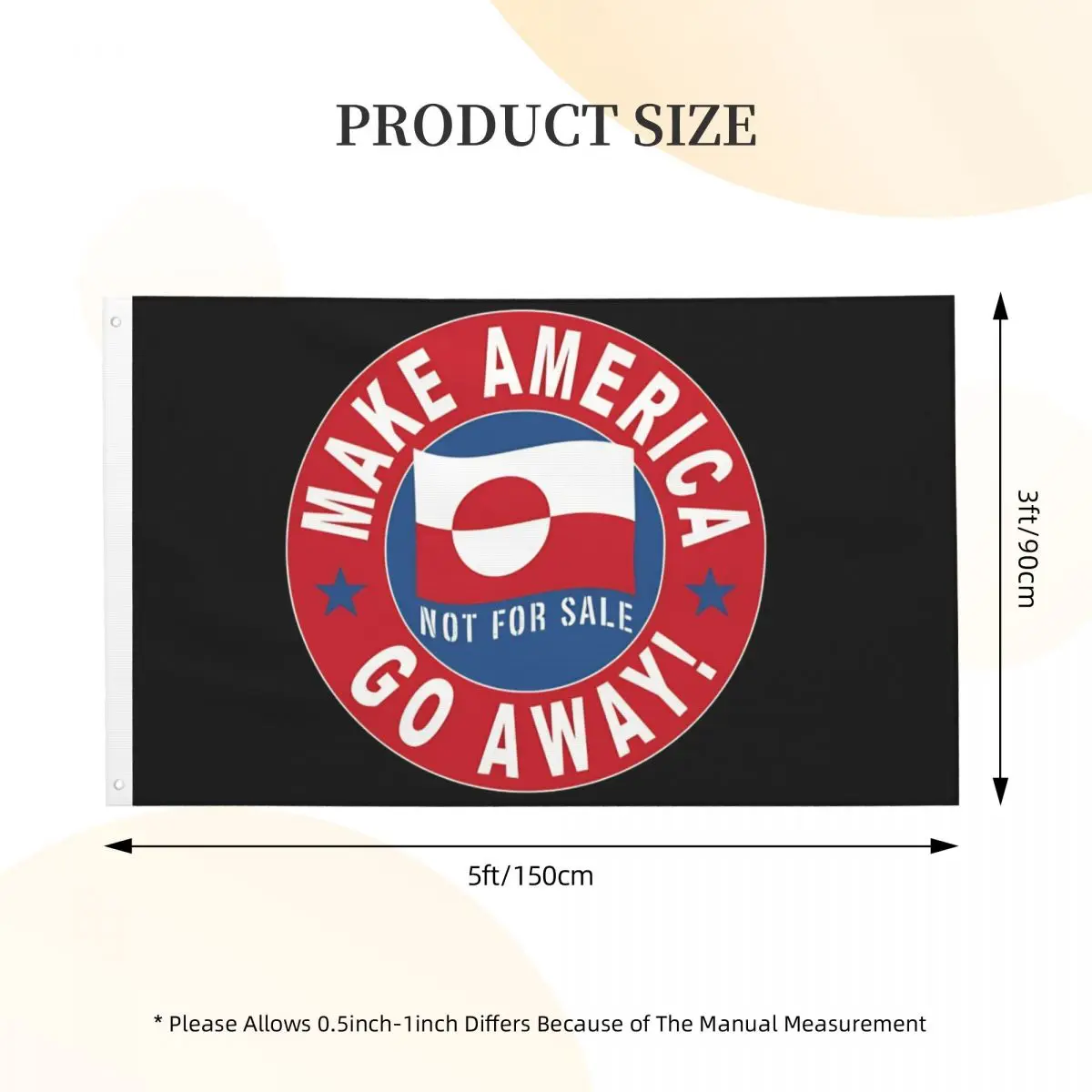 90X150cm Make America Go Away Greenland Flag Hanging Banner Funny Printed Flags For Home Decoration