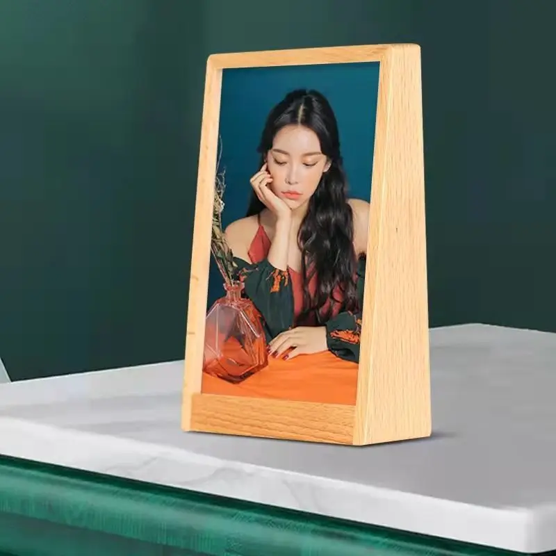 A6 10x15cm Wood Acrylic Sign Holder Display Stand Table Menu Paper Flyer Document Holder Wedding Gift Baby Picture Photo Frame