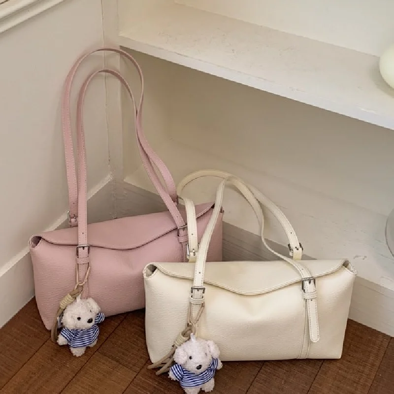 

Soft Leather New Vintage High-end Feel Underarm Bag Women's Shoulder Bag Large-capacity Commuter Tote Shoulder Bag