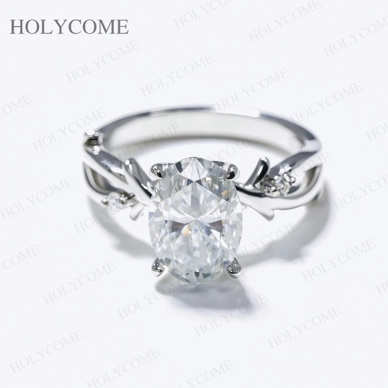 

Кольцо из муассанита овальной огранки, стерлинговое серебро 925 пробы, выращенное в лаборатории кольцо с драгоценным камнем, сверкающие украшения для женщин, свадебные подарки, подвески