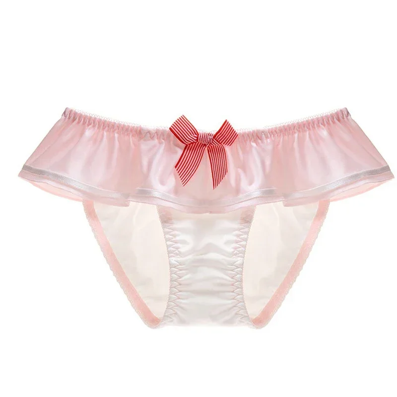 Ropa interior de seda de leche con lazo, estilo colegial japonés, sexy y linda para mujer, alta elasticidad 6