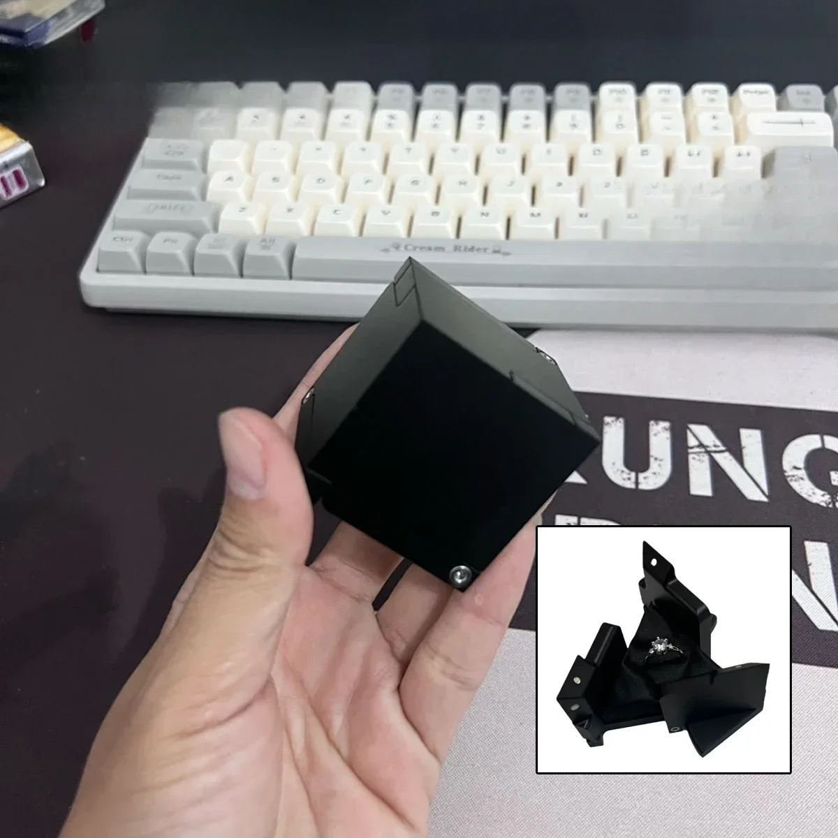 NEW Secret Creative Rubik's Cube Proposal Ring Gift Box Rotatable Storage Box Tool