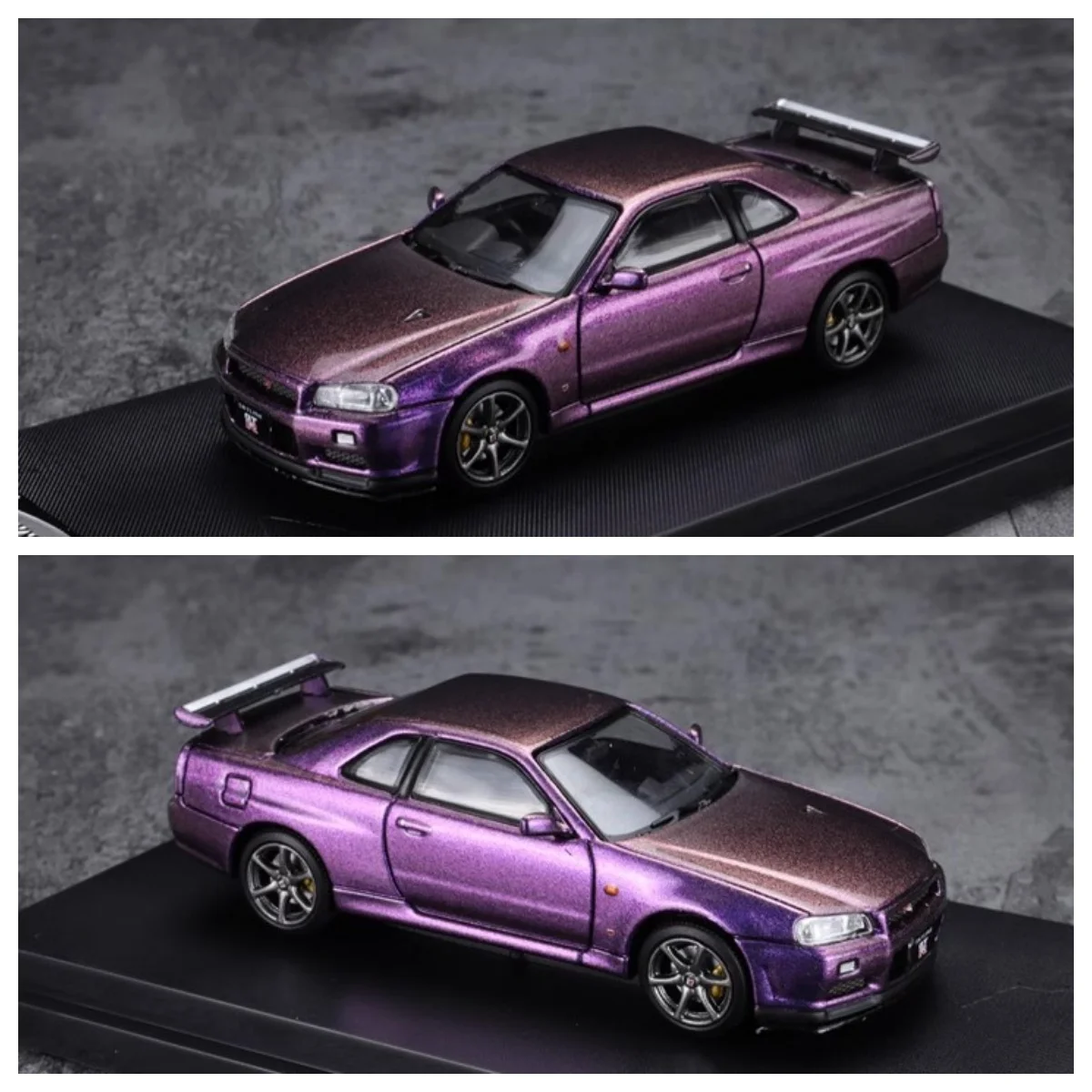 Stance Hunters SH Skyline GT-R R34 V-Specii purple Minicar 1 64 Scale