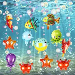 5/10 pcs, 16 inch mini cute ocean series animal aluminum film balloons randomly sent