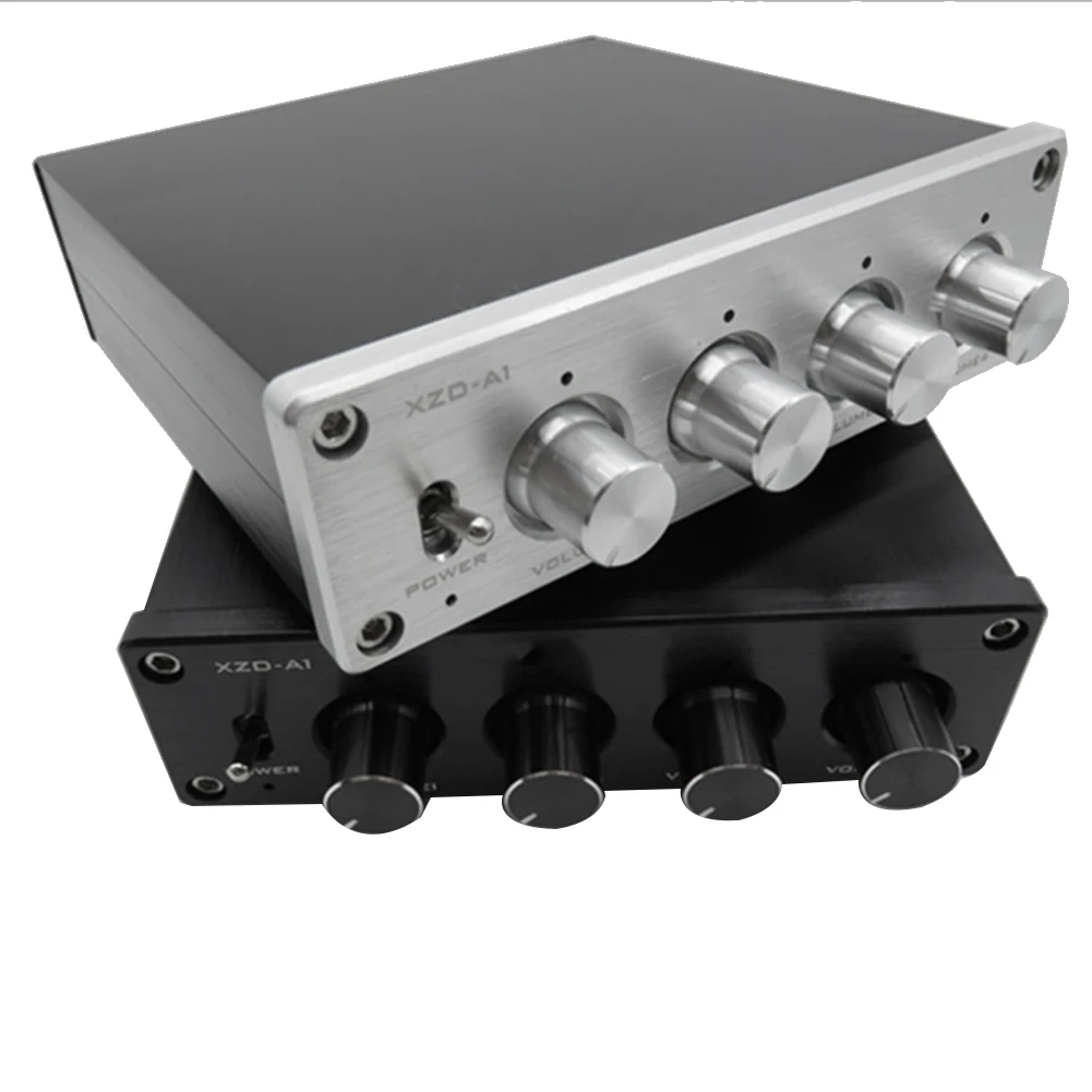& L72A  HIFI Lossless 1 Input 4 Output HUB Audio Distributor Signal Switch Source Switcher Volume Amplifier(Silver)