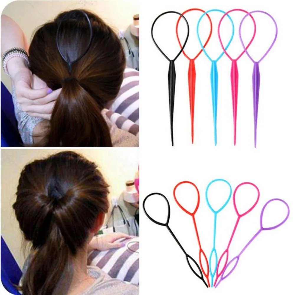 2 Stück Kunststoff Nadel scheibe Haarset Pferdes chwanz Haar Twister Haars chwanz Clip Braider Maker profession elle Flechten Haar Styling-Tool