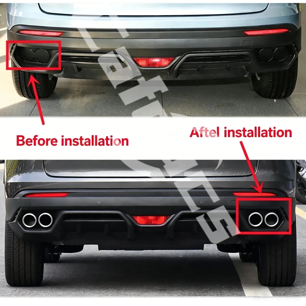 Exhaust Tip Covers Rear Bumper Tailpipe Nozzle Tuning Muffler Pipes Decorate Trim For Geely Coolray SX11-AD Restyling 2023-2025 view 2