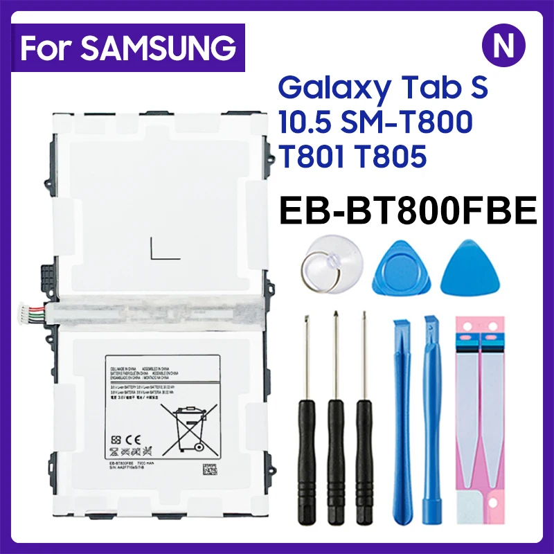 Оригинальная запасная батарея для планшетов Samsung Galaxy Tab S 10,5, T800, T801, T805, 7900 мАч