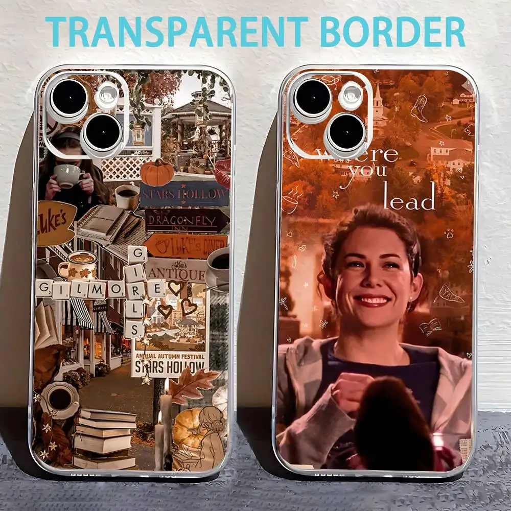 

G-Gilmores Girls Phone Case For iPhone 16,15,14,13,12,11 Pro,Max,Plus,X,XS,XR,SE,Mini Transparent Silicone Soft