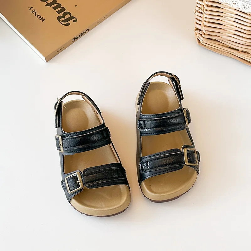 Exquisite Marble Pattern Children's Shoes Summer New Fashion Buckle Beach Shoes Girls Sandals for Kids Boys Student Shoes