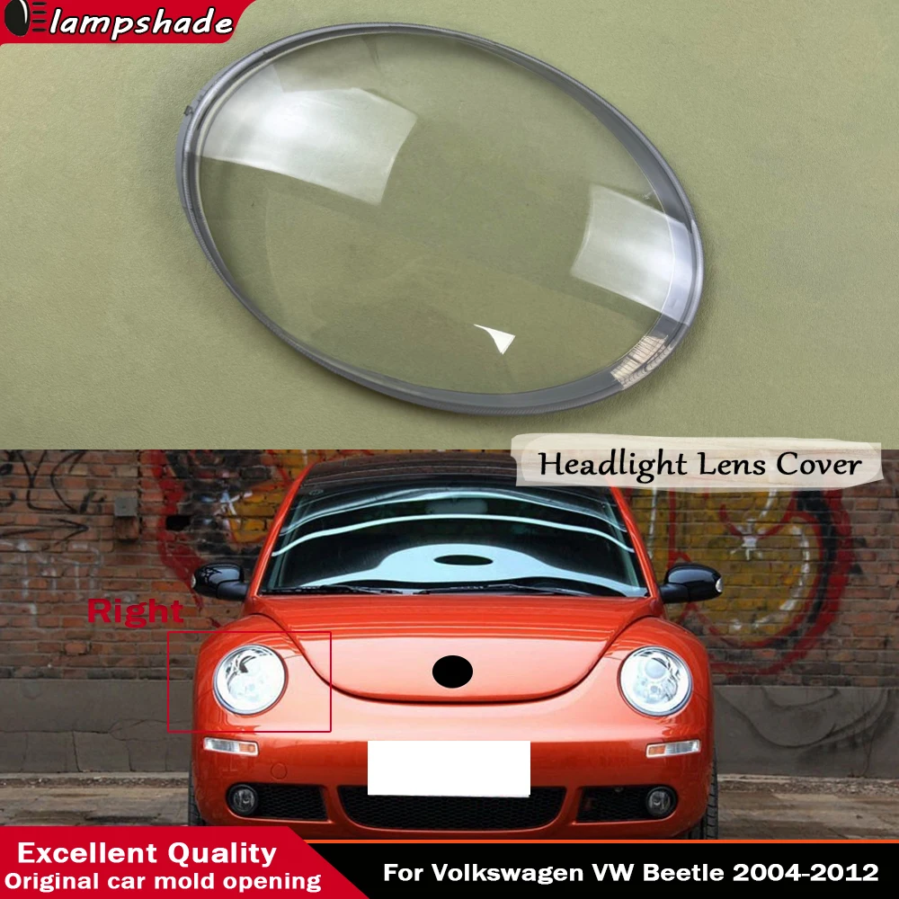 

For Volkswagen VW Beetle 2004-2012 Car Front Headlight Lens Cover Clear Headlamp Cover Glass Shell Transparent Lampshade