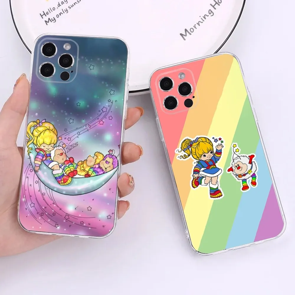 Cartoon R-Rainbow Brite Phone Case For iPhone 15,14,13,12,11 Plus,Pro,Max,XR,XS,X,7,8 Plus,SE,Mini Transparent Silicone Soft