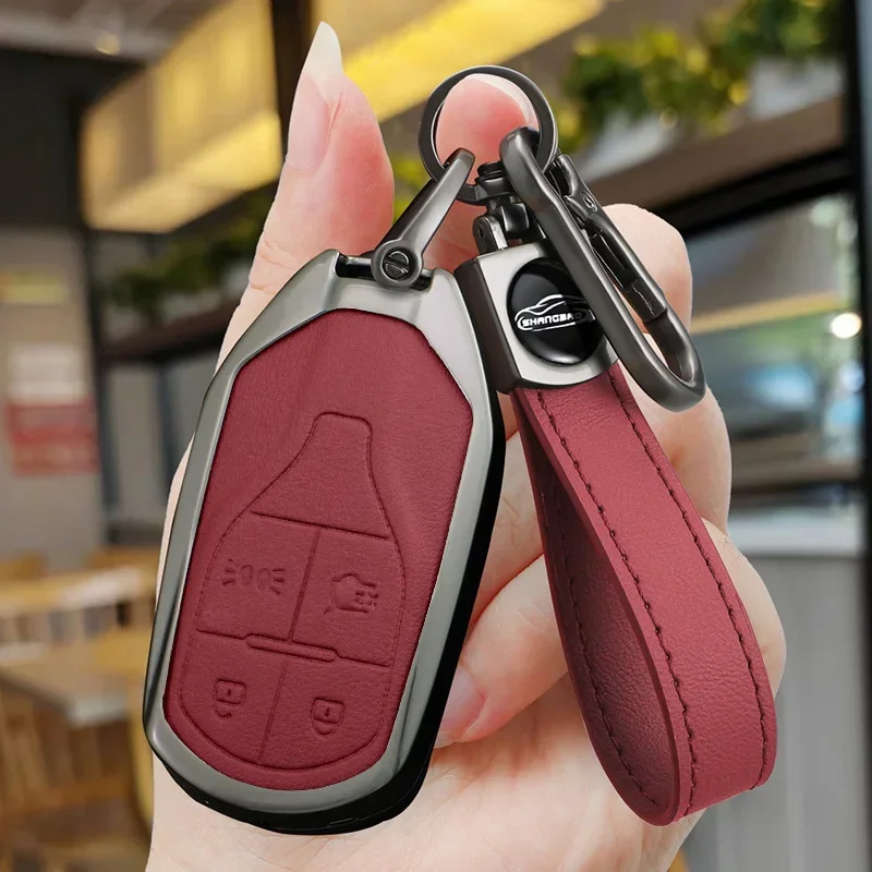 

Car Zinc Alloy Key Case Bag Car KeyChain Metal Key Shell For Maserati Quattroporte GT MC20 Levante Ghibli Spyder Coupe GranSport